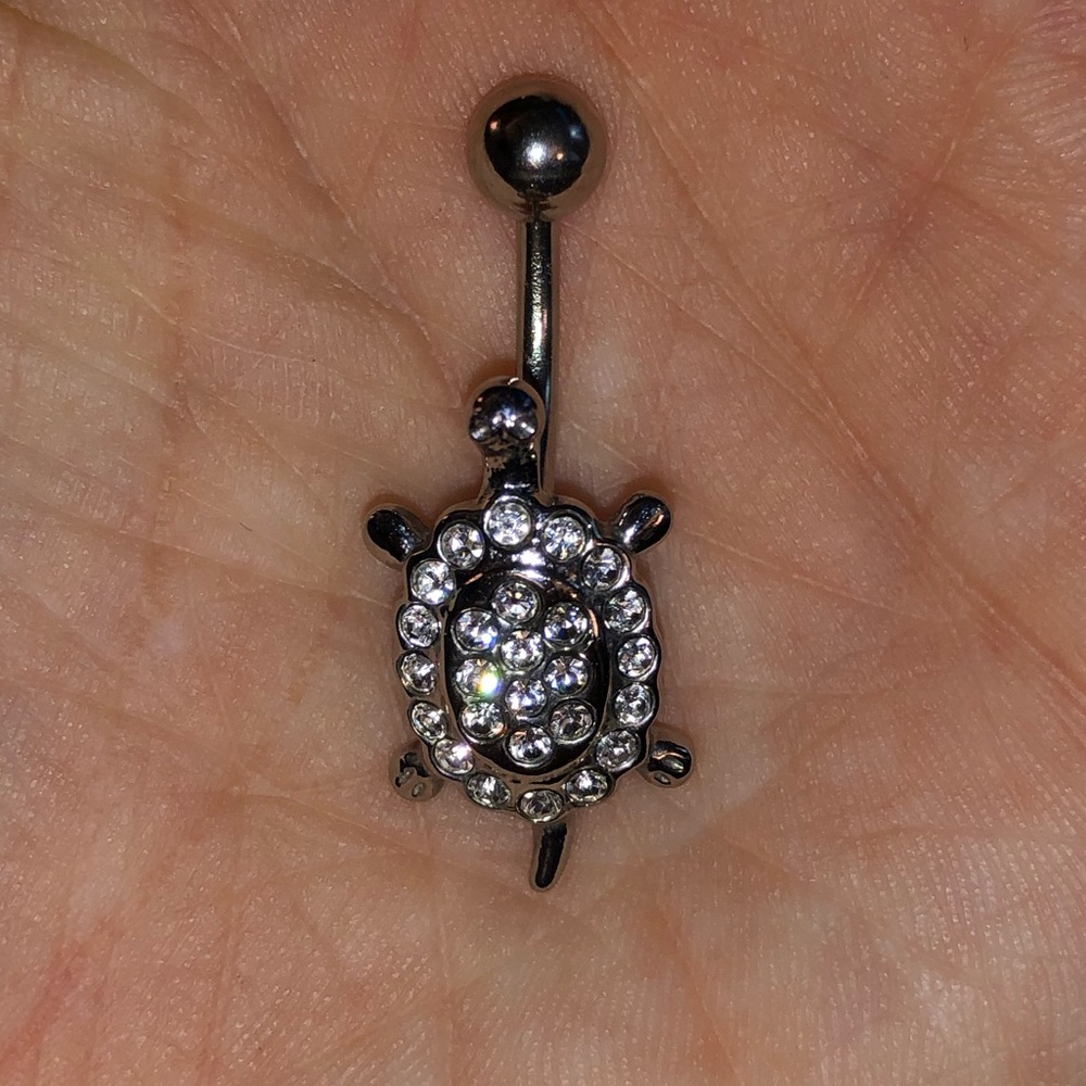 Stainless steel belly ring. Sanitized!